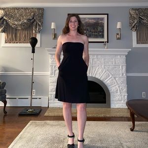 Black Susana Monaco Strapless Dress with Pockets